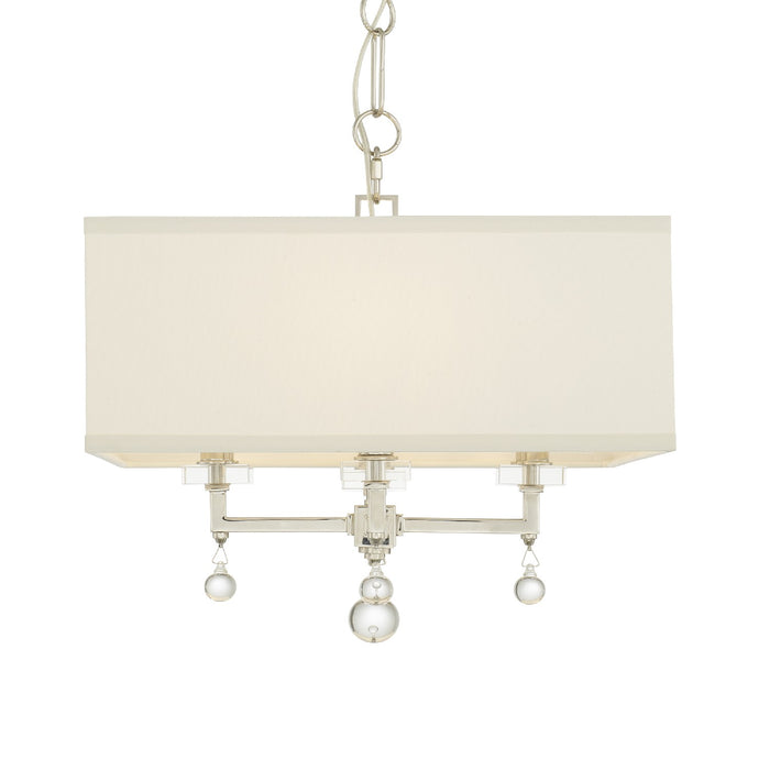 Crystorama 8105-PN Four Light Chandelier, Polished Nickel