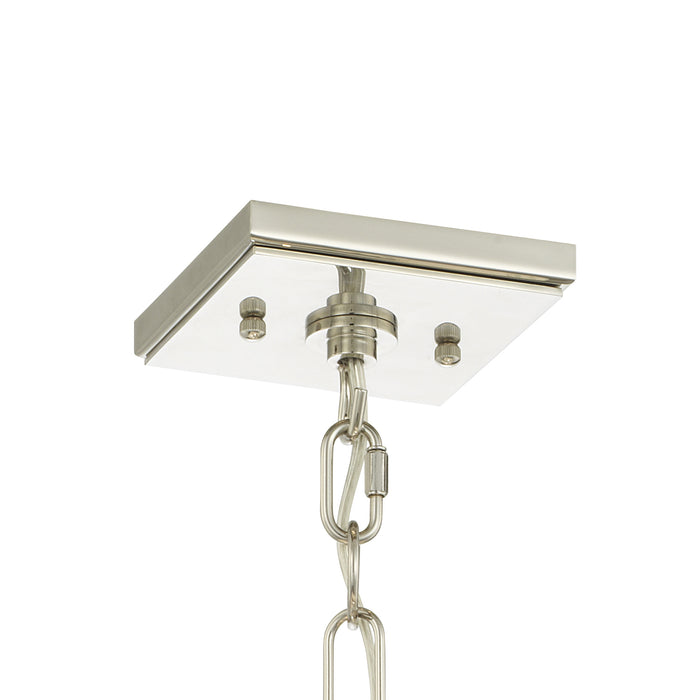 Crystorama 8105-PN Four Light Chandelier, Polished Nickel