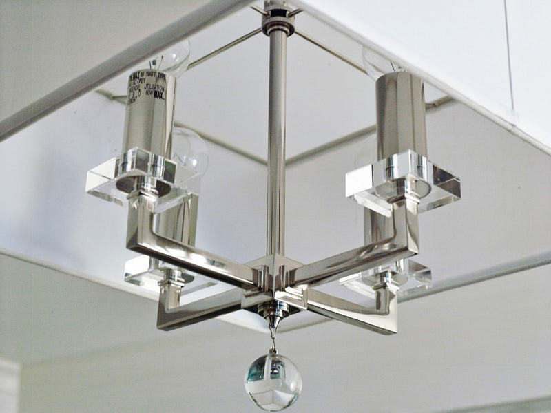 Crystorama 8105-PN Four Light Chandelier, Polished Nickel