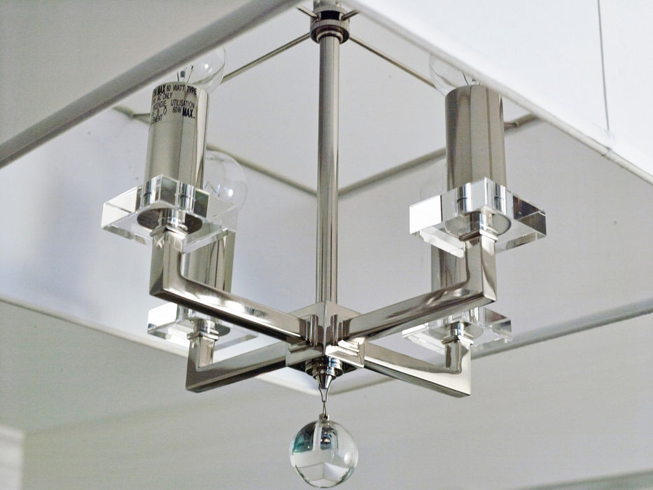 Crystorama 8105-PN Four Light Chandelier, Polished Nickel