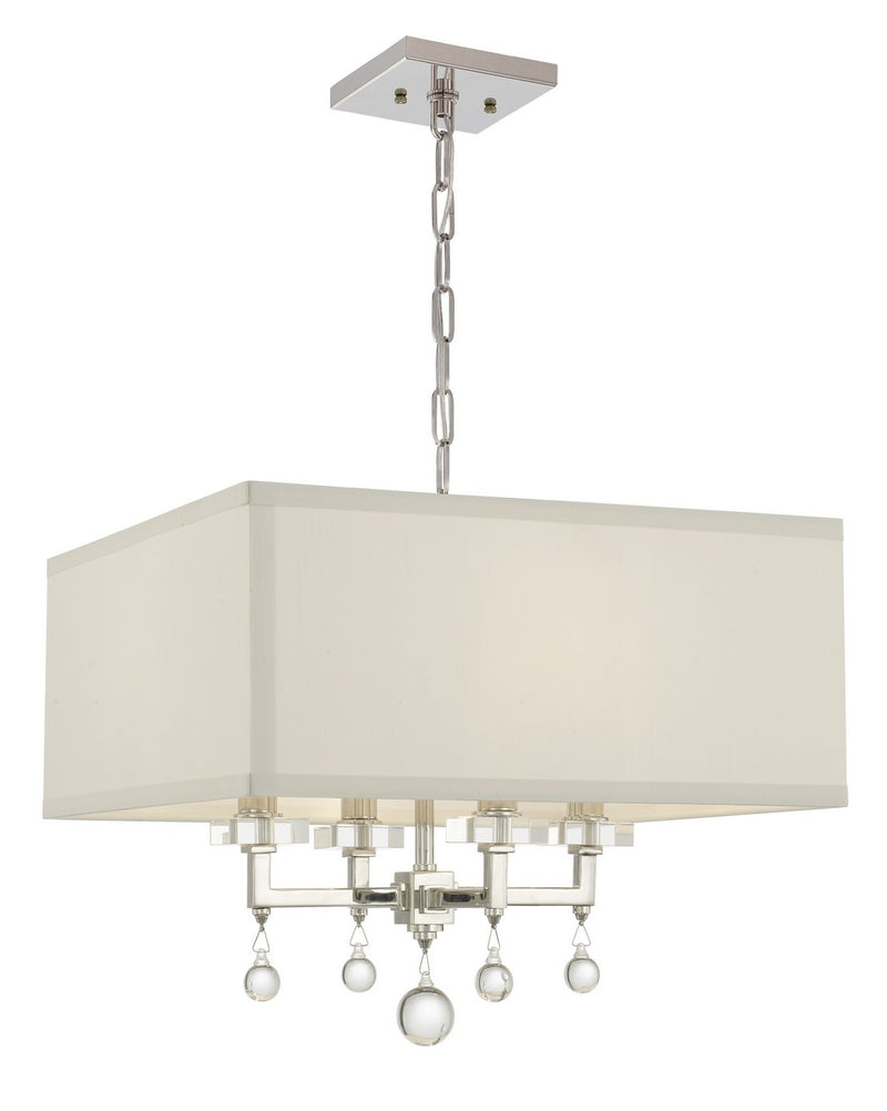 Crystorama 8105-PN Four Light Chandelier, Polished Nickel