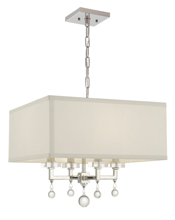 Crystorama 8105-PN Four Light Chandelier, Polished Nickel