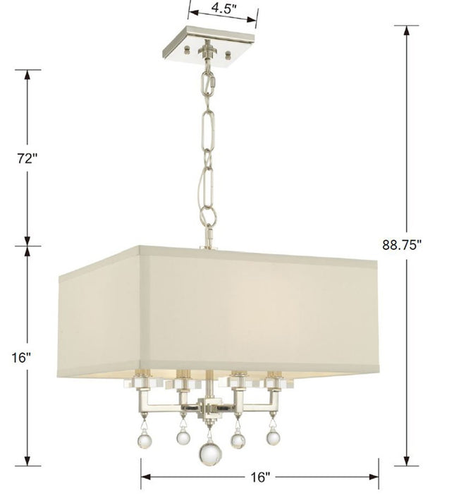 Crystorama 8105-PN_CEILING Four Light Semi Flush Mount, Polished Nickel