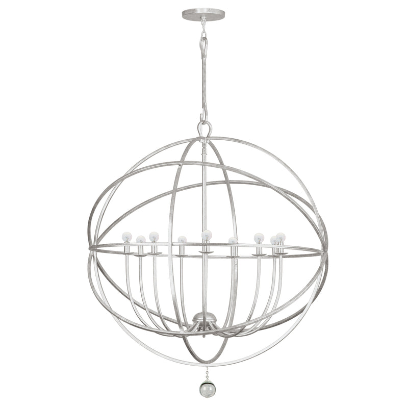 Crystorama 9229-OS Nine Light Chandelier, Olde Silver