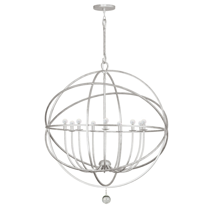 Crystorama 9229-OS Nine Light Chandelier, Olde Silver