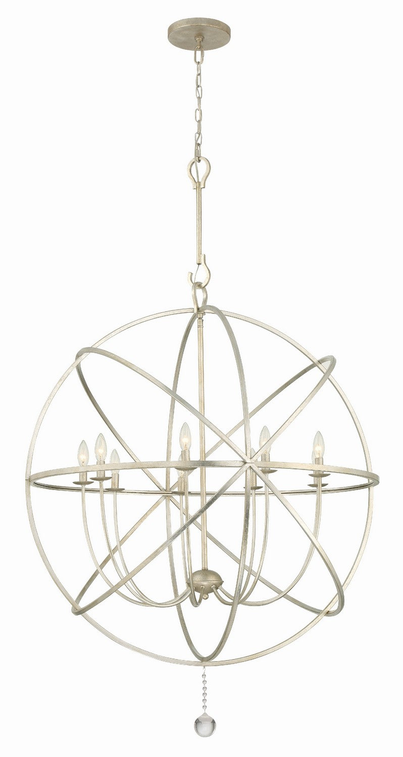 Crystorama 9229-OS Nine Light Chandelier, Olde Silver