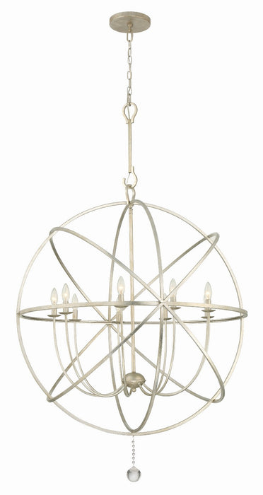 Crystorama 9229-OS Nine Light Chandelier, Olde Silver