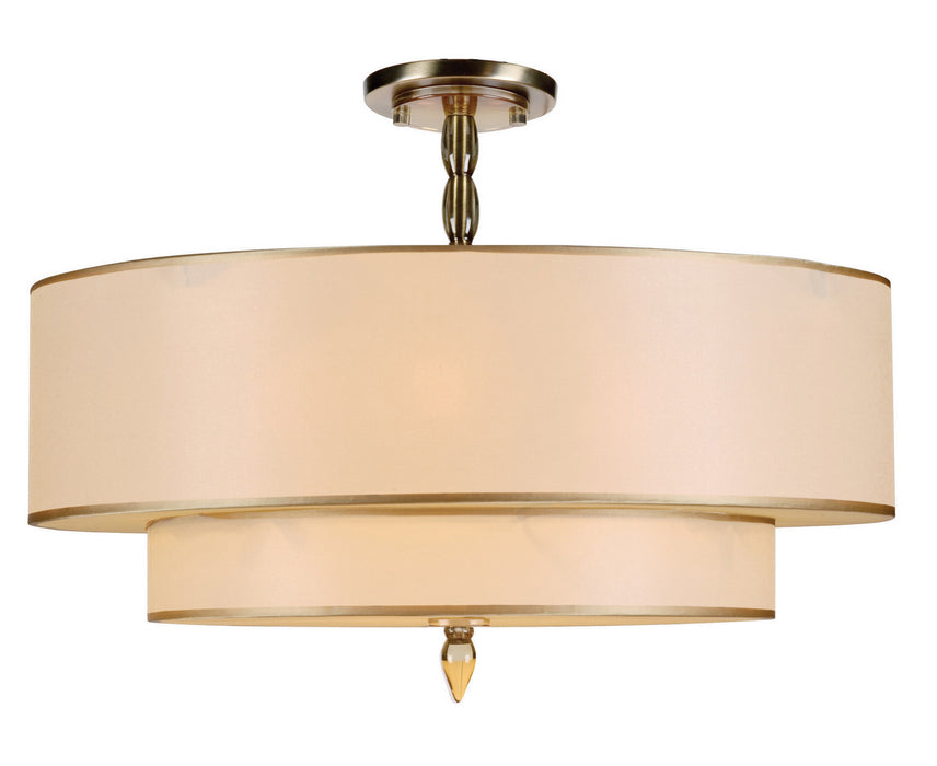 Crystorama 9507-AB_CEILING Five Light Semi Flush Mount, Antique Brass
