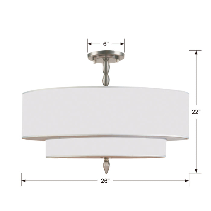 Crystorama 9507-SN_CEILING Five Light Semi Flush Mount, Satin Nickel
