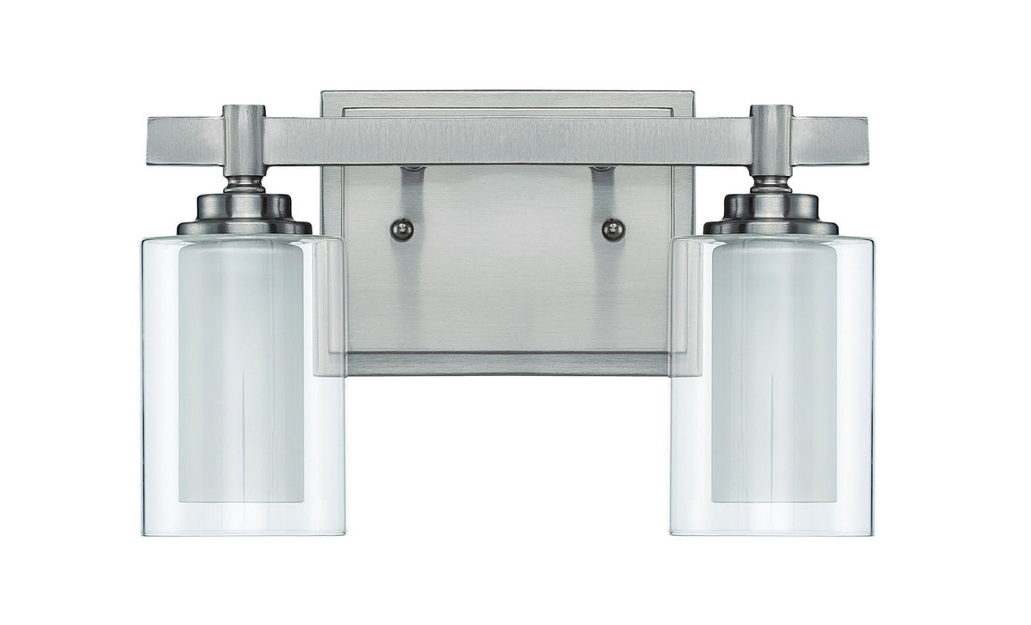 Craftmade 16712BNK2 Two Light Vanity, Brushed Polished Nickel