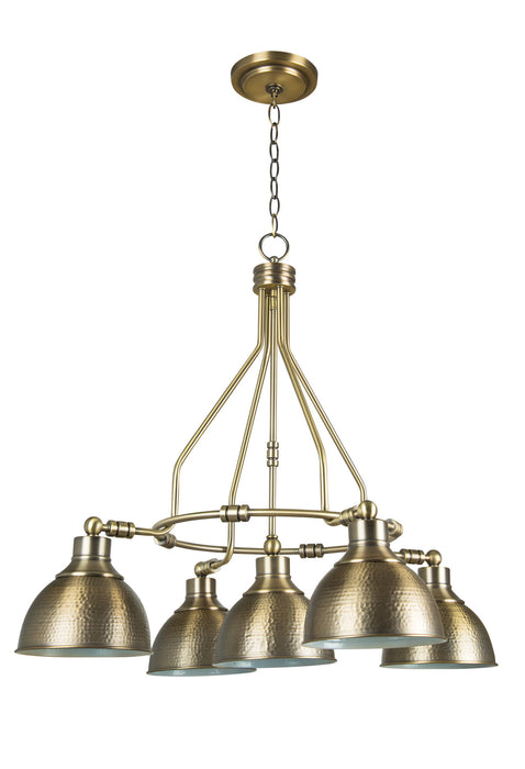 Craftmade 35925-LB Five Light Chandelier, Legacy Brass