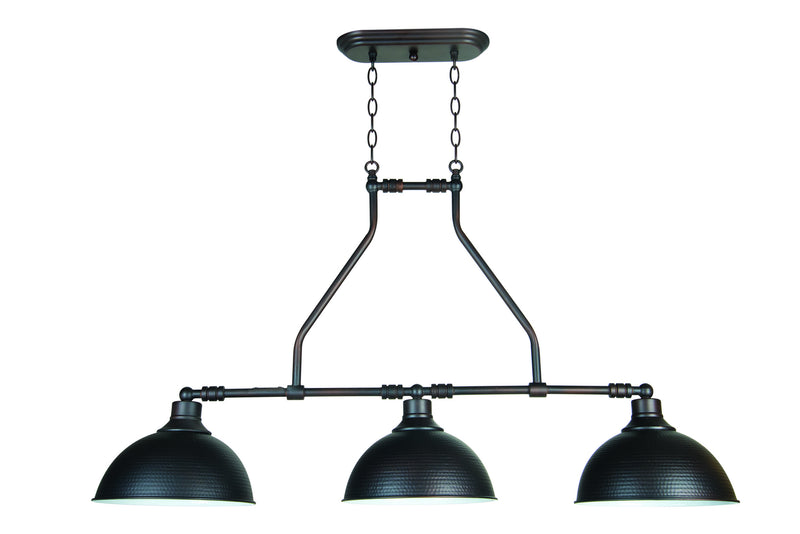 Craftmade 35973-ABZ Three Light Island Chandelier, Aged Bronze Brushed