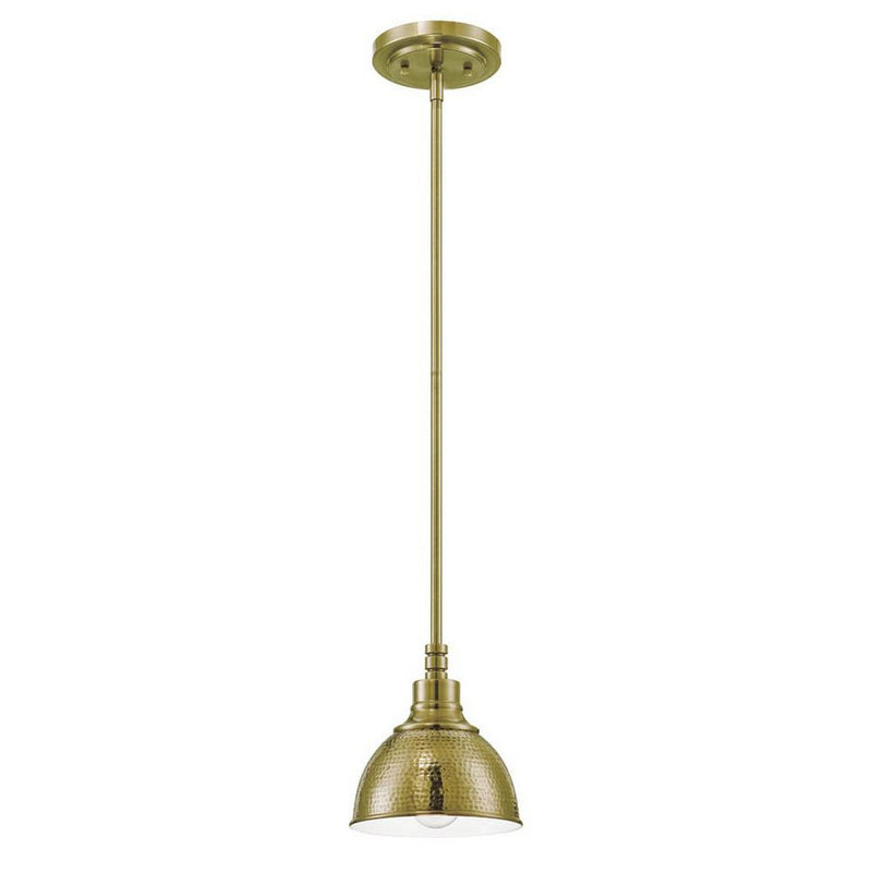 Craftmade 35991-LB One Light Mini Pendant, Legacy Brass