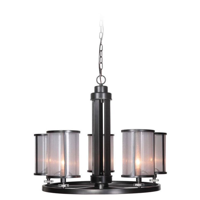 Craftmade 36725-MBK Five Light Chandelier, Matte Black