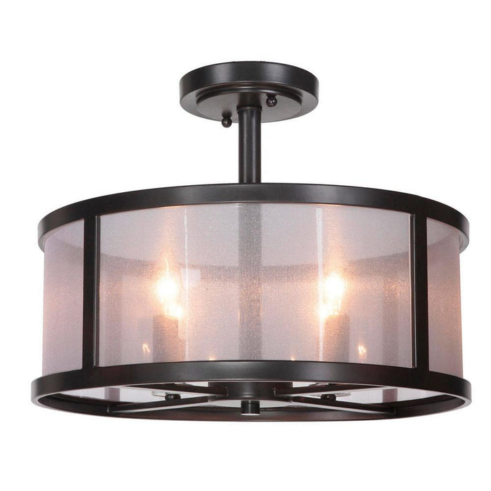 Craftmade 36754-MBK Four Light Semi Flush Mount, Matte Black