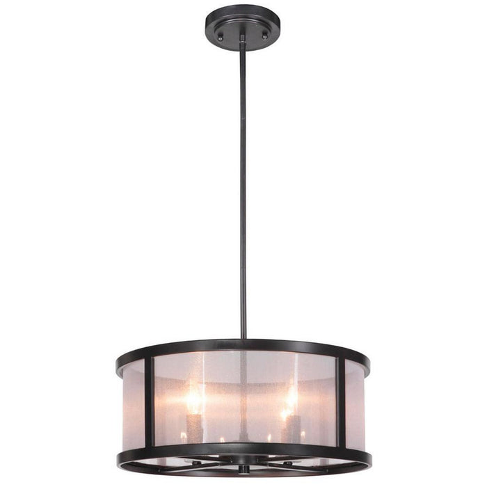 Craftmade 36794-MBK Four Light Pendant, Matte Black