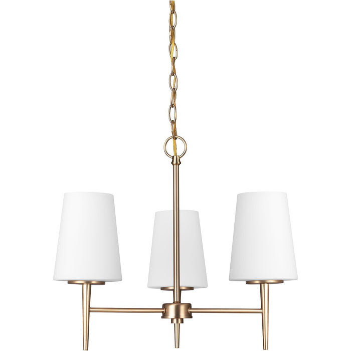 Generation Lighting 3140403-848 Three Light Chandelier, Satin Brass