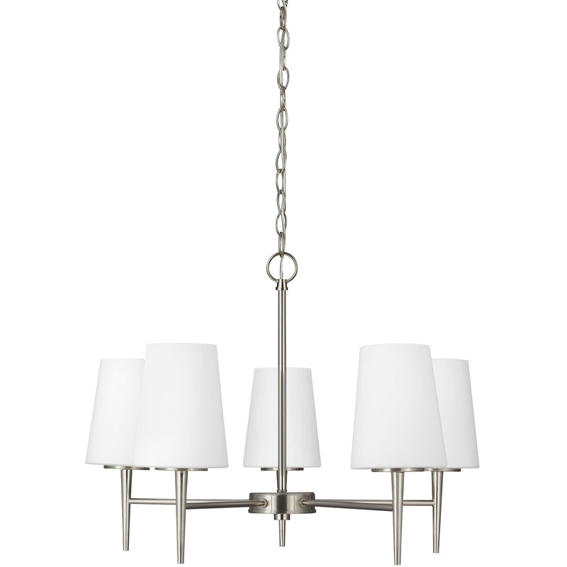 Generation Lighting 3140405-962 Five Light Chandelier, Brushed Nickel