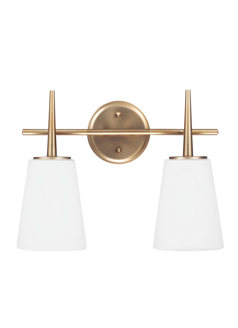 Generation Lighting 4440402-848 Two Light Wall / Bath, Satin Brass