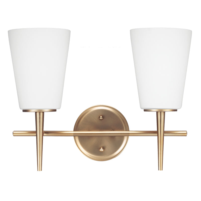 Generation Lighting 4440402-848 Two Light Wall / Bath, Satin Brass