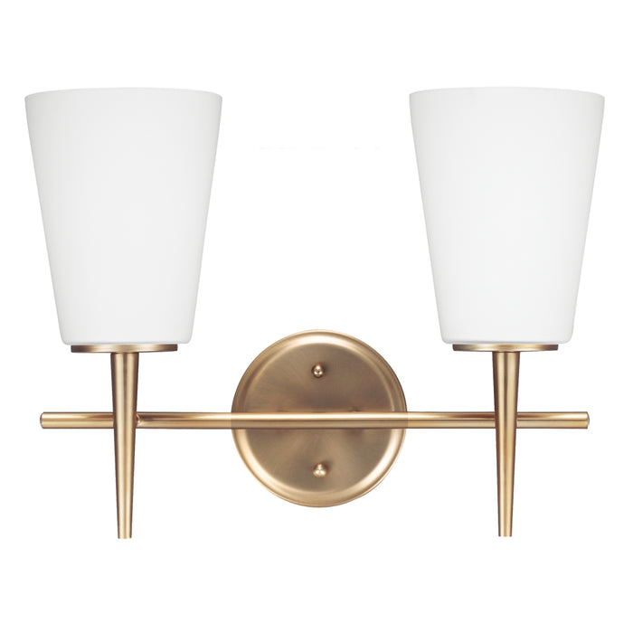 Generation Lighting 4440402-848 Two Light Wall / Bath, Satin Brass
