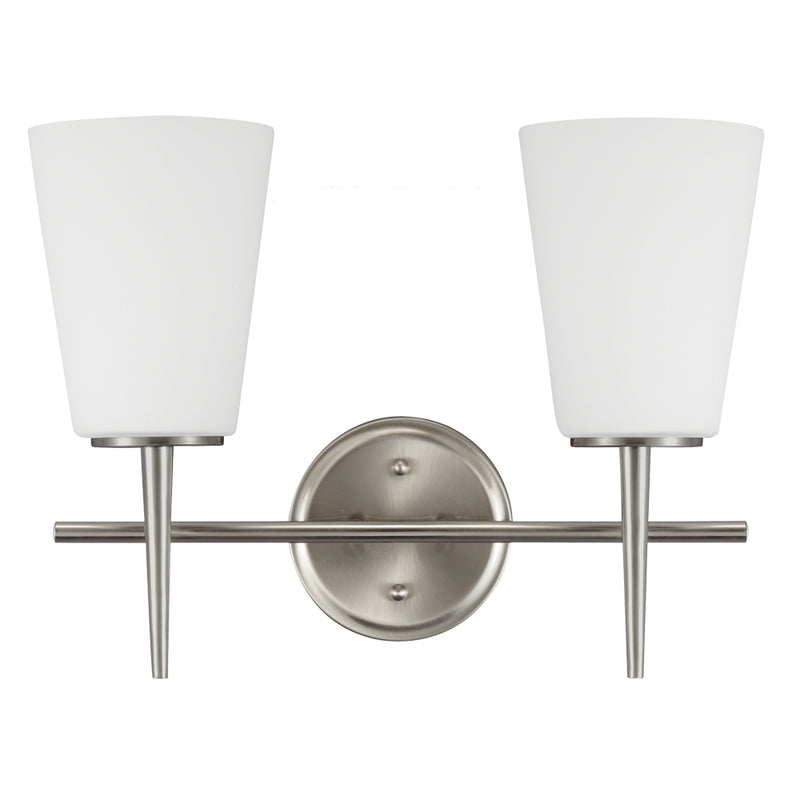 Generation Lighting 4440402-962 Two Light Wall / Bath, Brushed Nickel