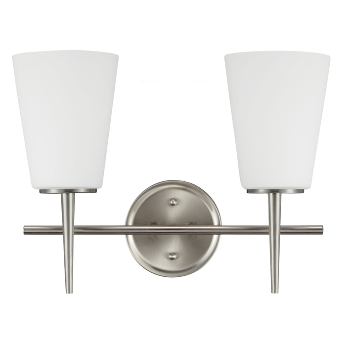 Generation Lighting 4440402-962 Two Light Wall / Bath, Brushed Nickel