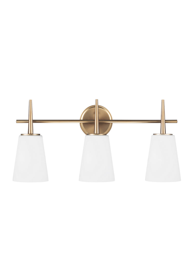 Generation Lighting 4440403-848 Three Light Wall / Bath, Satin Brass