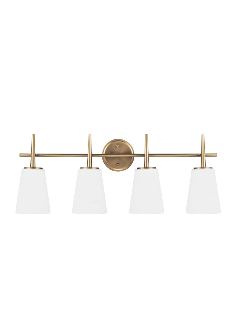 Generation Lighting 4440404-848 Four Light Wall / Bath, Satin Brass