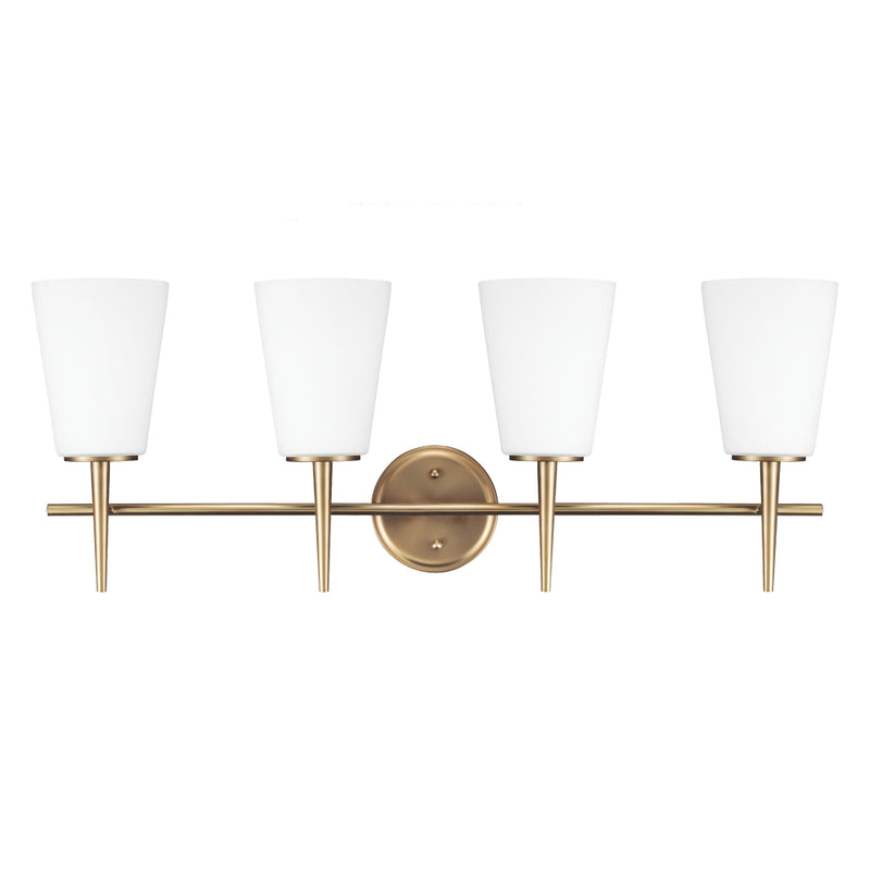 Generation Lighting 4440404-848 Four Light Wall / Bath, Satin Brass