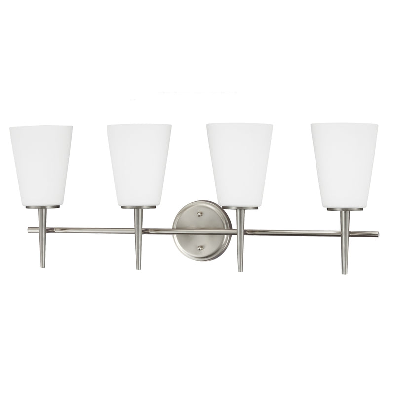 Generation Lighting 4440404-962 Four Light Wall / Bath, Brushed Nickel