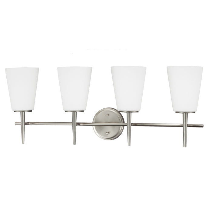 Generation Lighting 4440404-962 Four Light Wall / Bath, Brushed Nickel