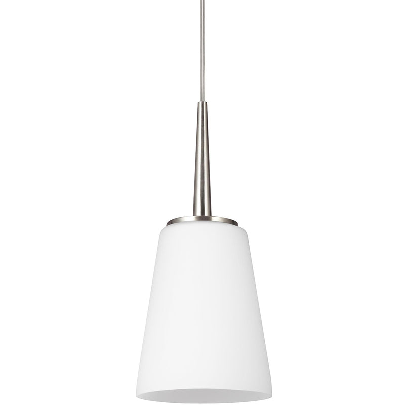 Generation Lighting 6140401-962 One Light Mini-Pendant, Brushed Nickel
