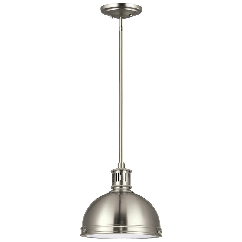 Generation Lighting 65085-962 One Light Pendant, Brushed Nickel