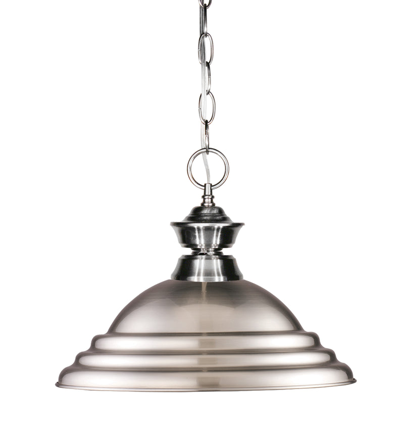 Z-Lite 100701BN-SBN One Light Pendant, Brushed Nickel