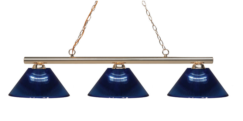 Z-Lite 155-3PB-ARDB Three Light Billiard, Polished Brass