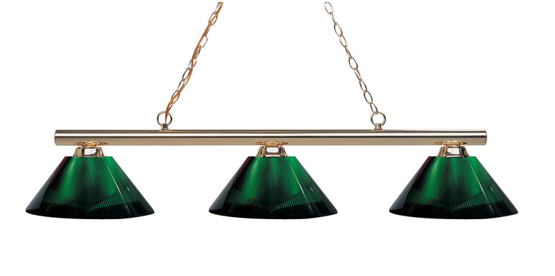 Z-Lite 155-3PB-ARG Three Light Billiard, Polished Brass