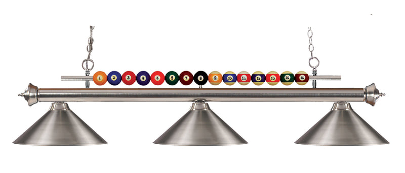 Z-Lite 170BN-MBN Three Light Billiard, Brushed Nickel