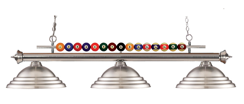Z-Lite 170BN-SBN Three Light Billiard, Brushed Nickel