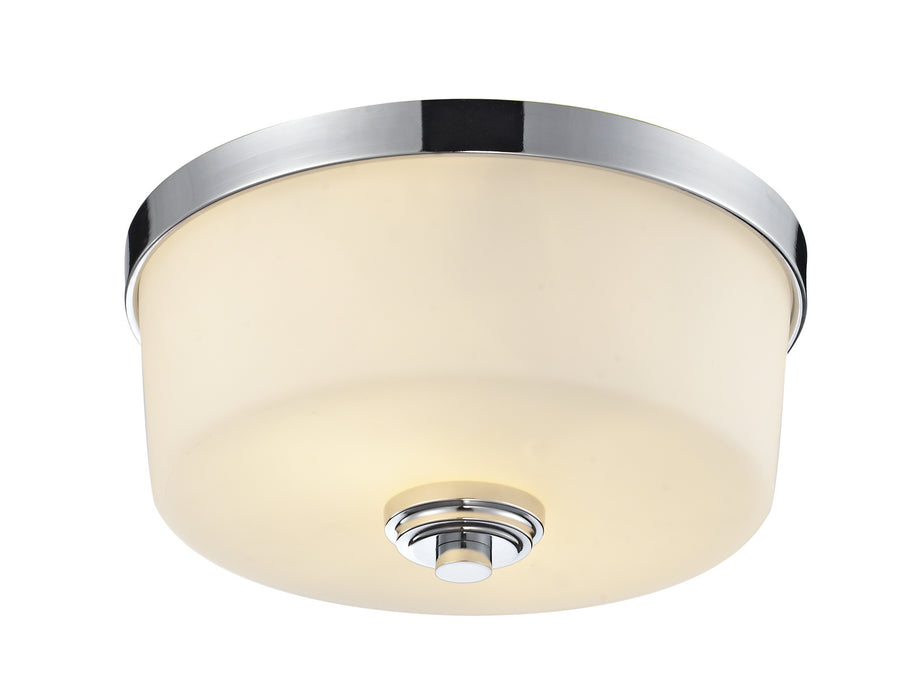 Z-Lite 225F2 Two Light Flush Mount, Chrome