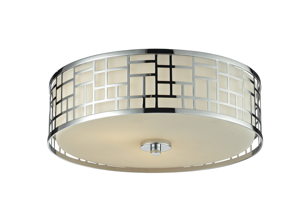 Z-Lite 328F16-CH Three Light Flush Mount, Chrome