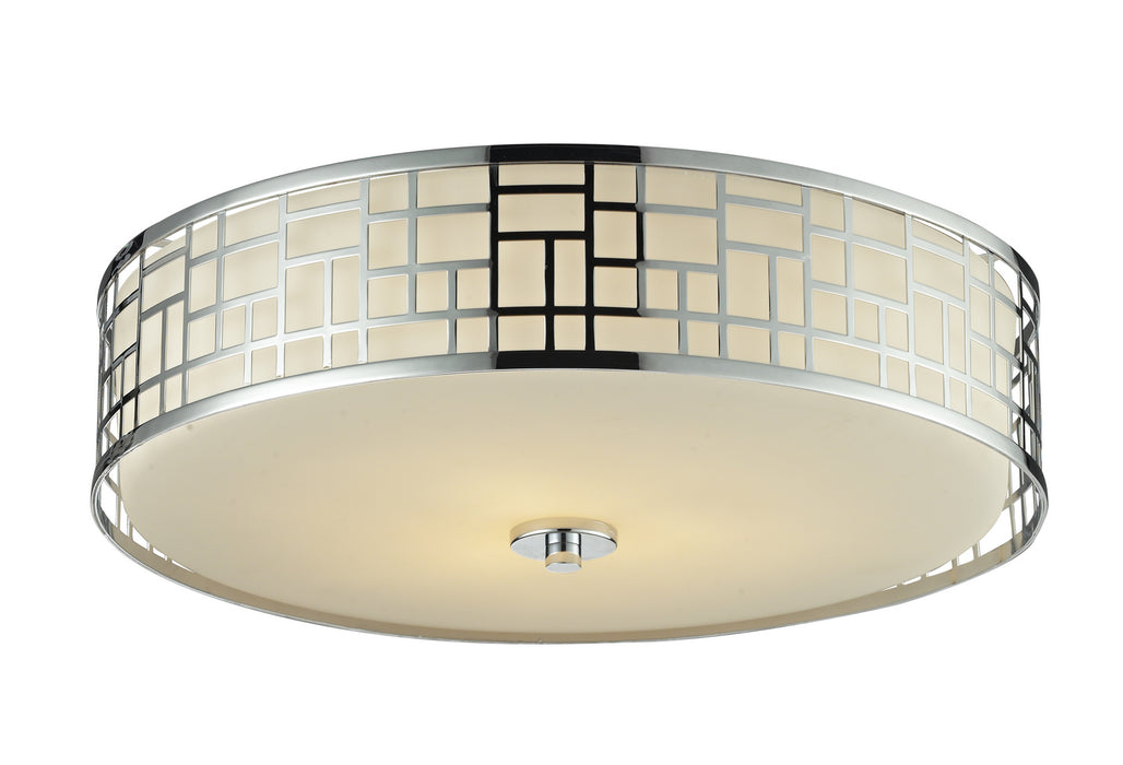 Z-Lite 328F20-CH Three Light Flush Mount, Chrome