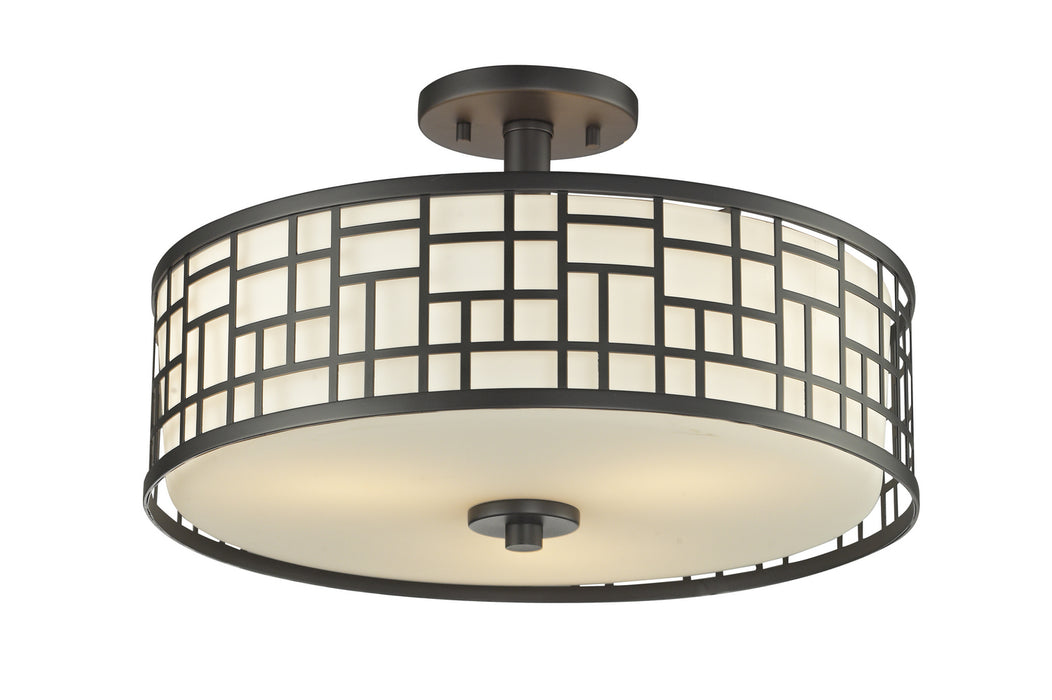 Z-Lite 329-SF16-BRZ Three Light Semi Flush Mount, Bronze