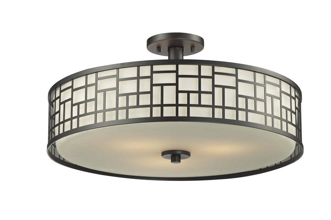 Z-Lite 329-SF20-BRZ Three Light Semi Flush Mount, Bronze