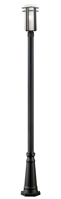 Z-Lite 549PHBR-519P-BK One Light Outdoor Post Mounted Fixture, Black