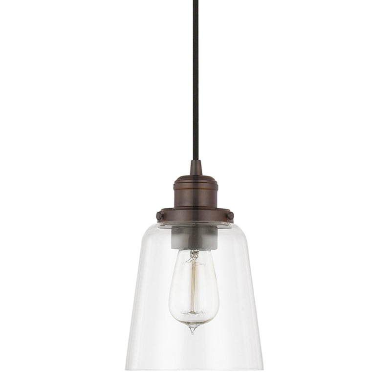 Capital Lighting 3718BB-135 One Light Pendant, Burnished Bronze