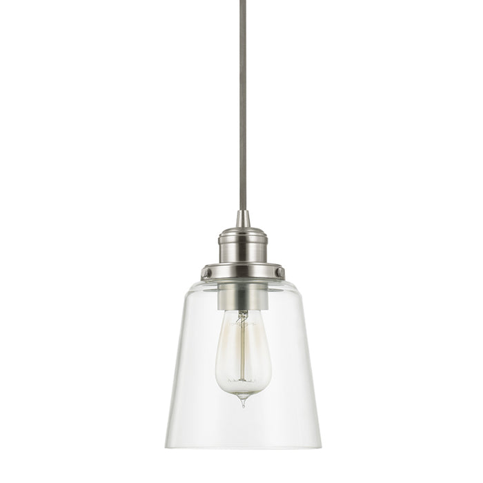 Capital Lighting 3718BN-135 One Light Pendant, Brushed Nickel