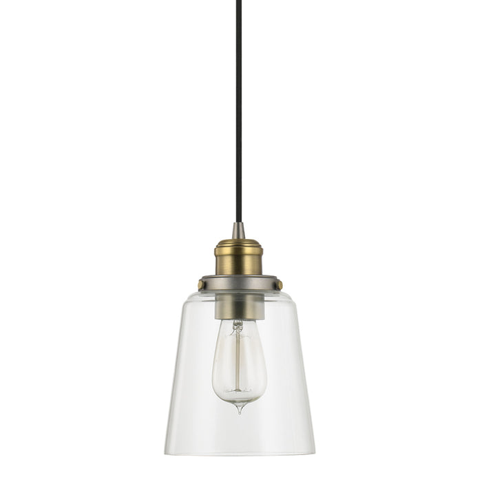 Capital Lighting 3718GA-135 One Light Pendant, Graphite and Aged Brass