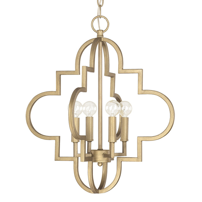 Capital Lighting 4541BG Four Light Pendant, Brushed Gold