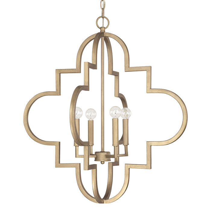 Capital Lighting 4542BG Four Light Pendant, Brushed Gold
